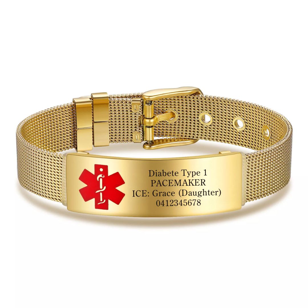 Chic Mesh Medical ID Bracelet – Multiple Colour Options