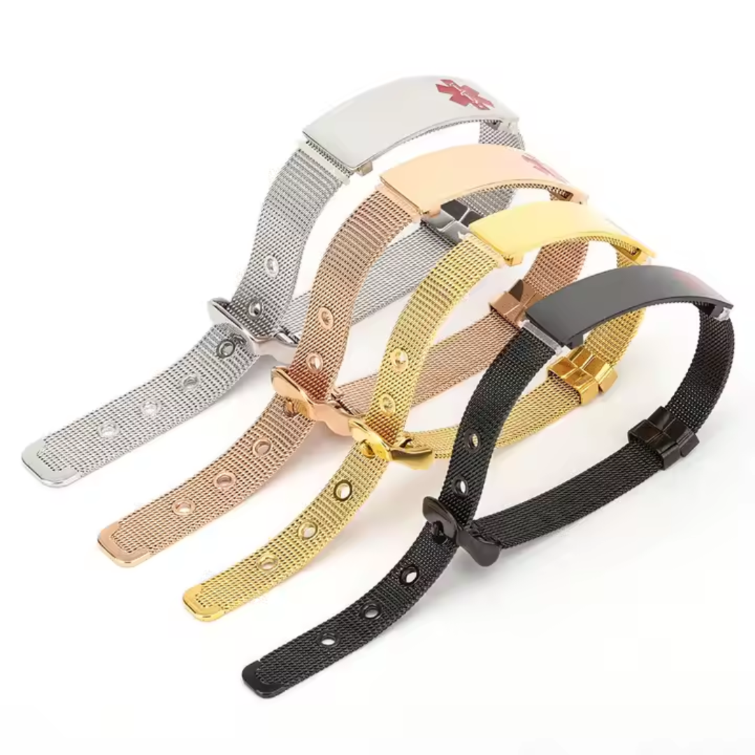 Chic Mesh Medical ID Bracelet – Multiple Colour Options