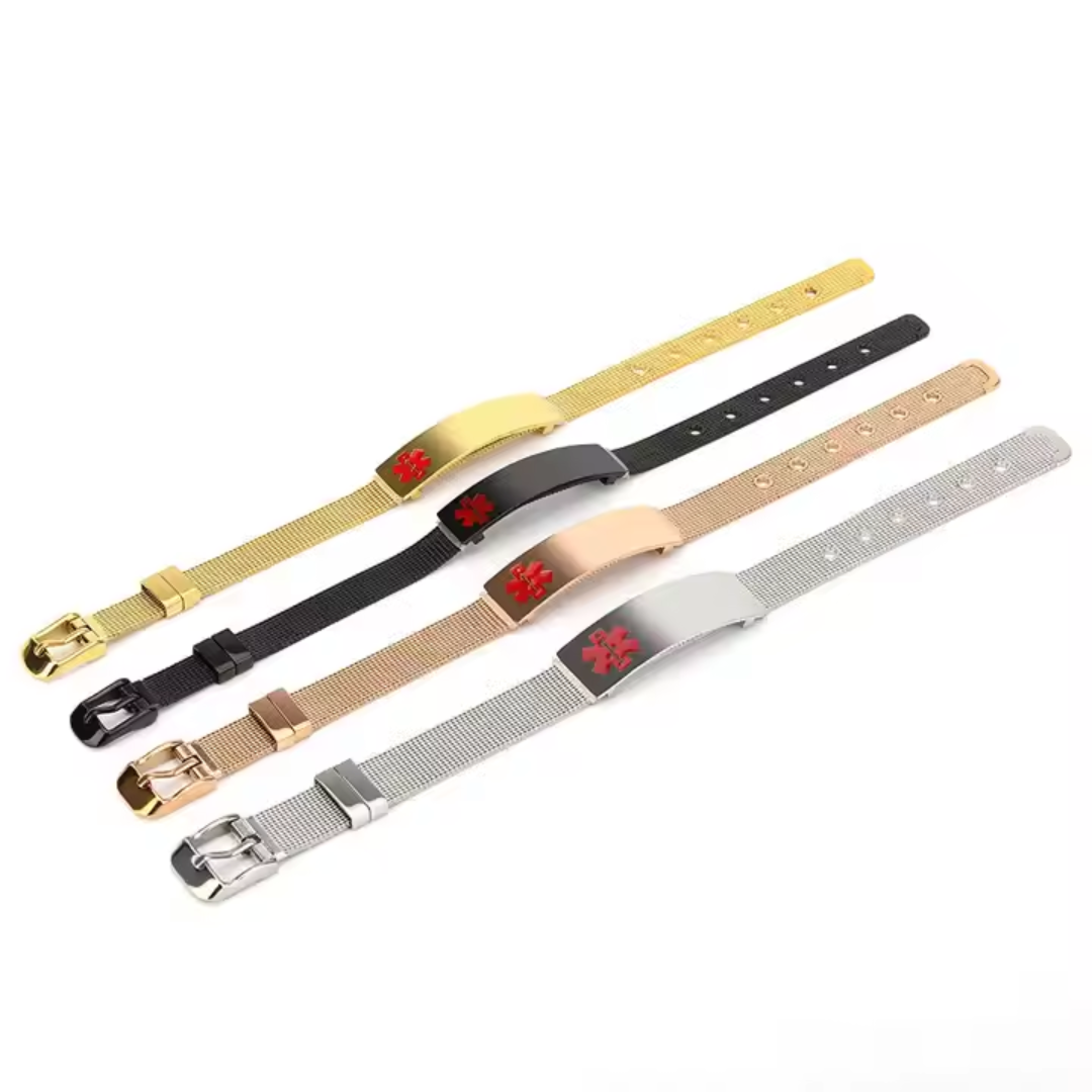 Chic Mesh Medical ID Bracelet – Multiple Colour Options