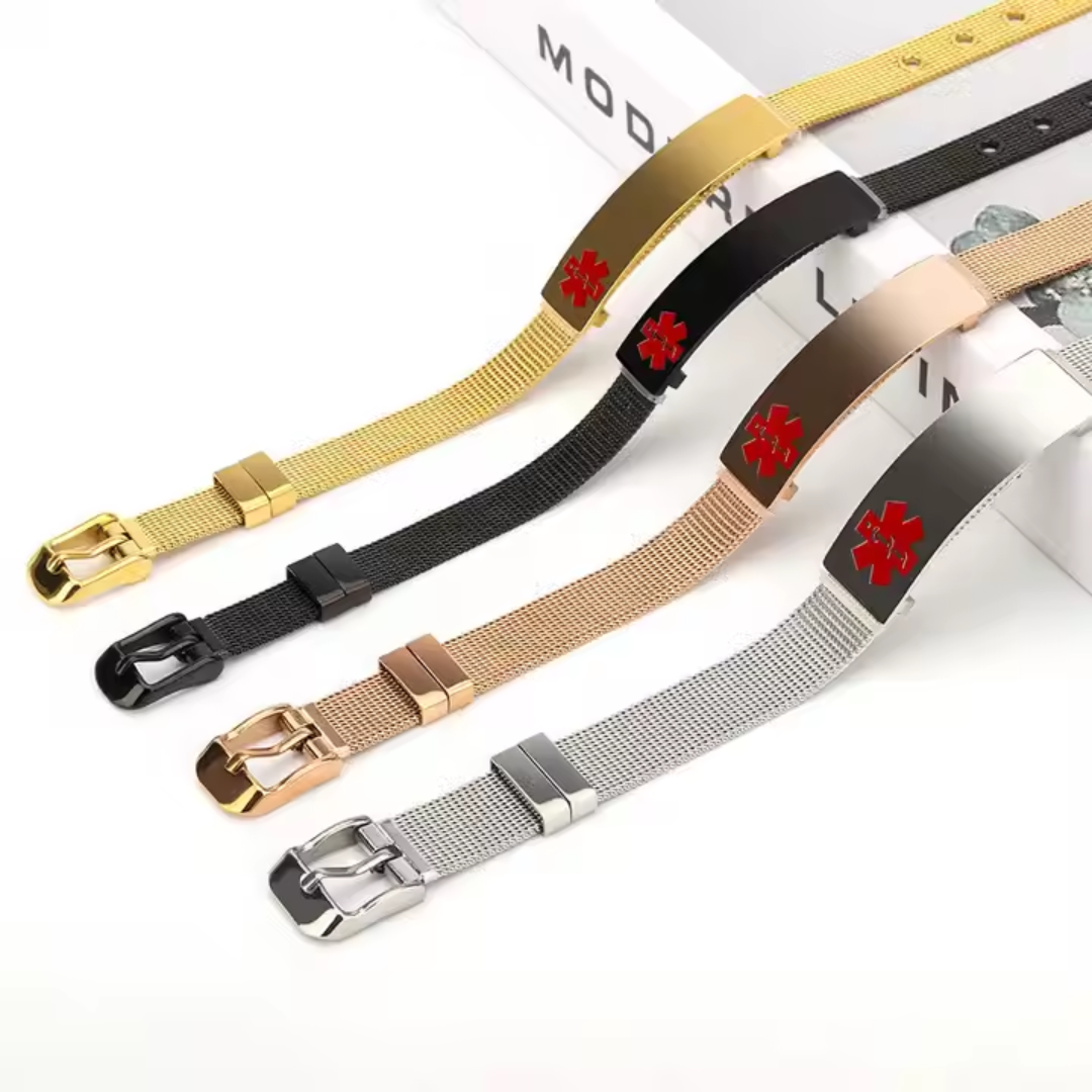 Chic Mesh Medical ID Bracelet – Multiple Colour Options