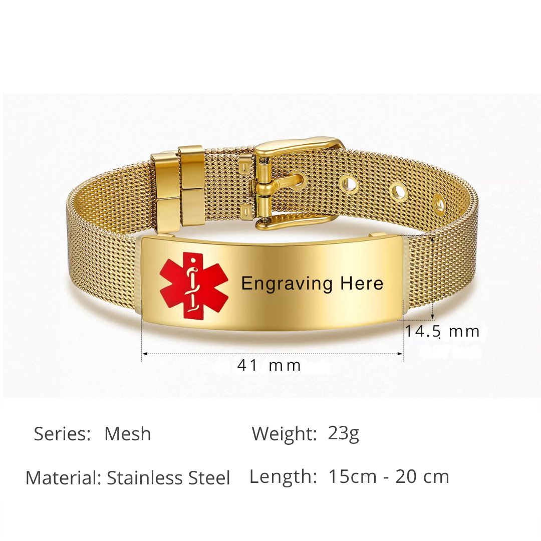 Chic Mesh Medical ID Bracelet – Multiple Colour Options