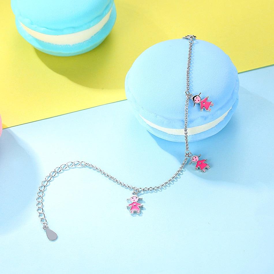 Children's Sterling Silver Charm Bracelet-Kids Bracelet-Auswara
