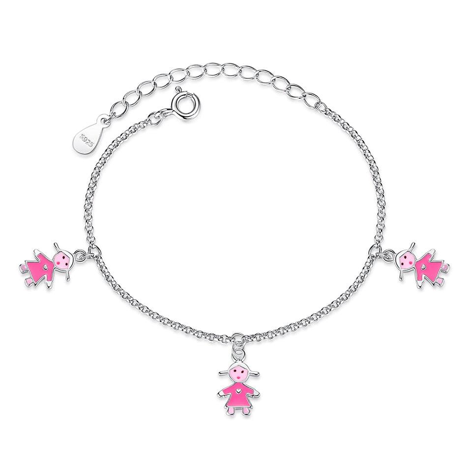 Children's Sterling Silver Charm Bracelet-Kids Bracelet-Auswara