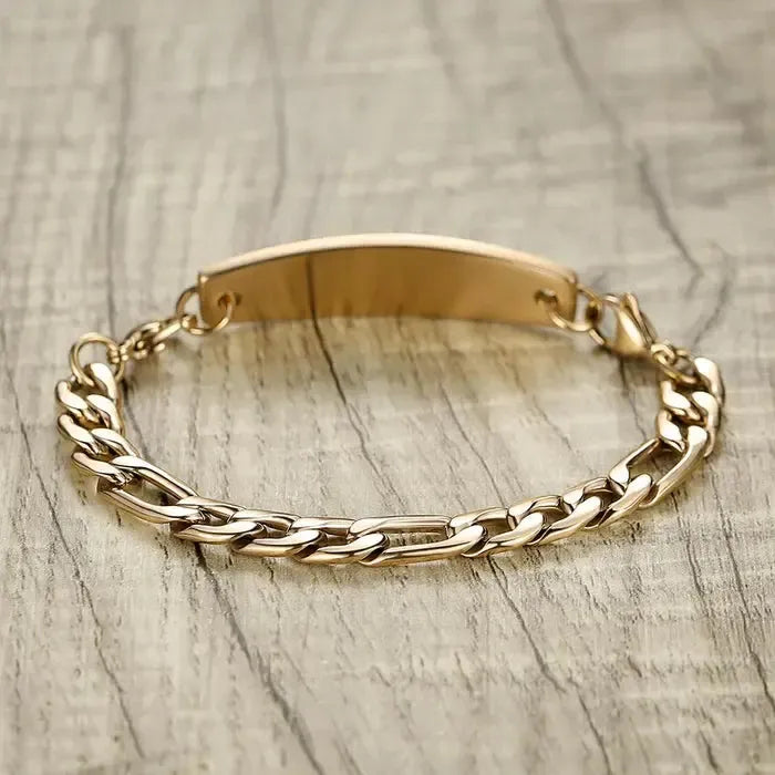 Classic Gold Medical Alert ID Chain Bracelet-Medical ID Bracelet-Auswara