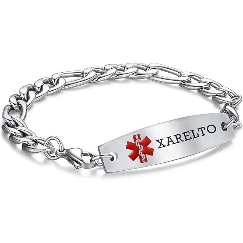 Classic Silver Medical Alert ID Chain Bracelet