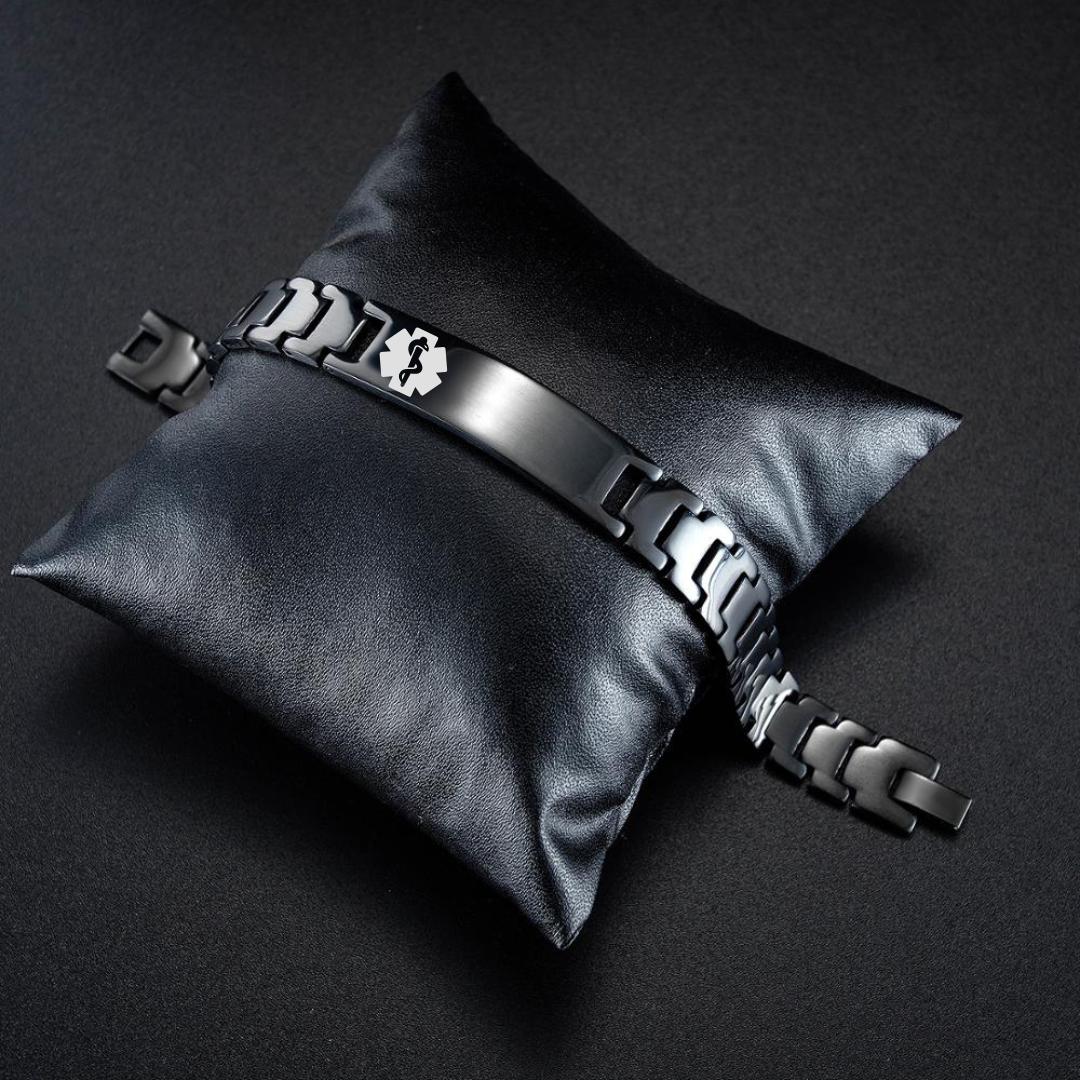 (Copy) Aussie's Lifeline Elegance Black Medical ID Bracelet-Medical ID Bracelet-Auswara