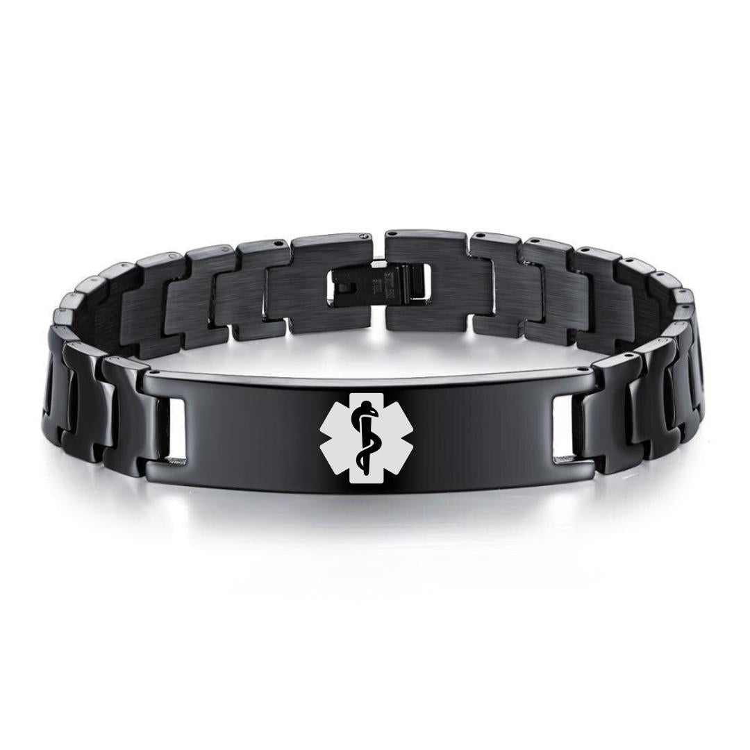 (Copy) Aussie's Lifeline Elegance Black Medical ID Bracelet-Medical ID Bracelet-Auswara