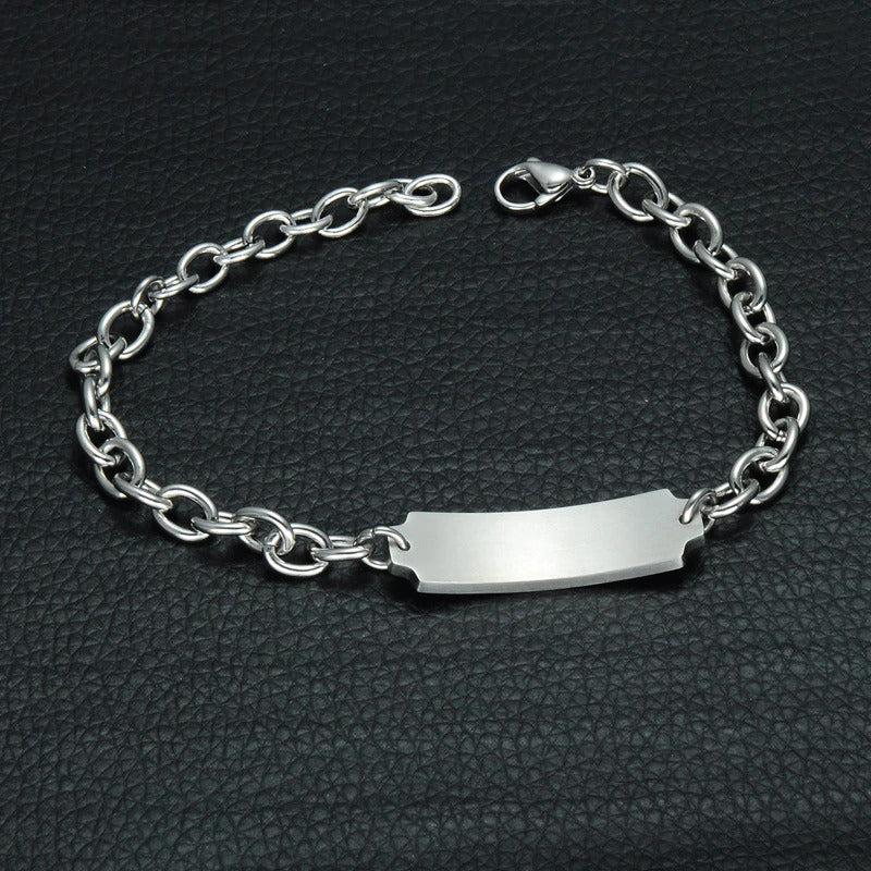 Engravable Medical Alert Link Chain Bracelet-Medical ID Bracelet-Auswara