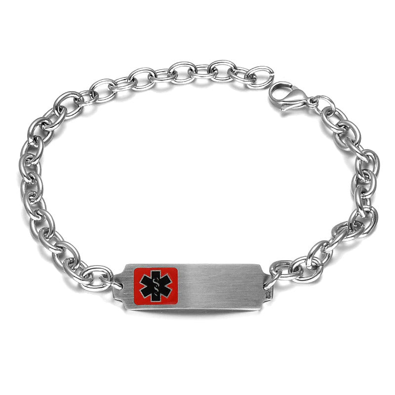 Engravable Medical Alert Link Chain Bracelet-Medical ID Bracelet-Auswara