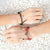 Couples Leather Bracelet with Personalised Heart Charm - Red & Black-Couple Bracelet-Auswara