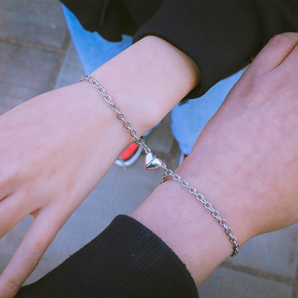 Concentric Interlocking Stainless Steel Couple Bracelets Set - Rock & Spark