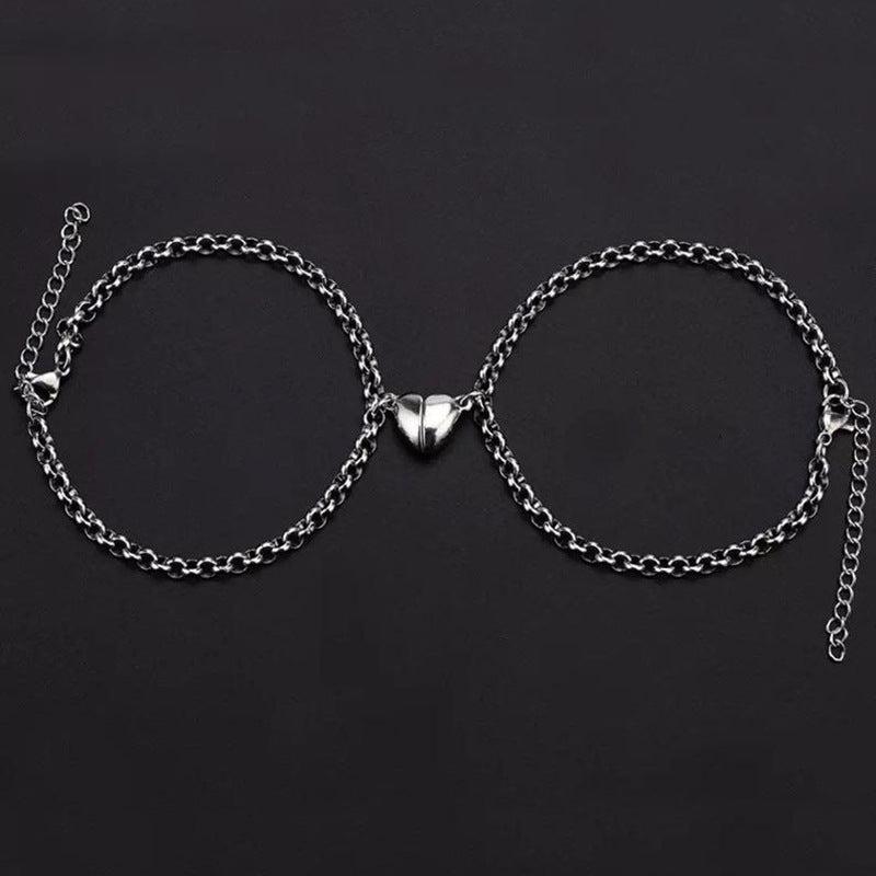 Couples Magnetic Heart Charm Bracelets - Auswara