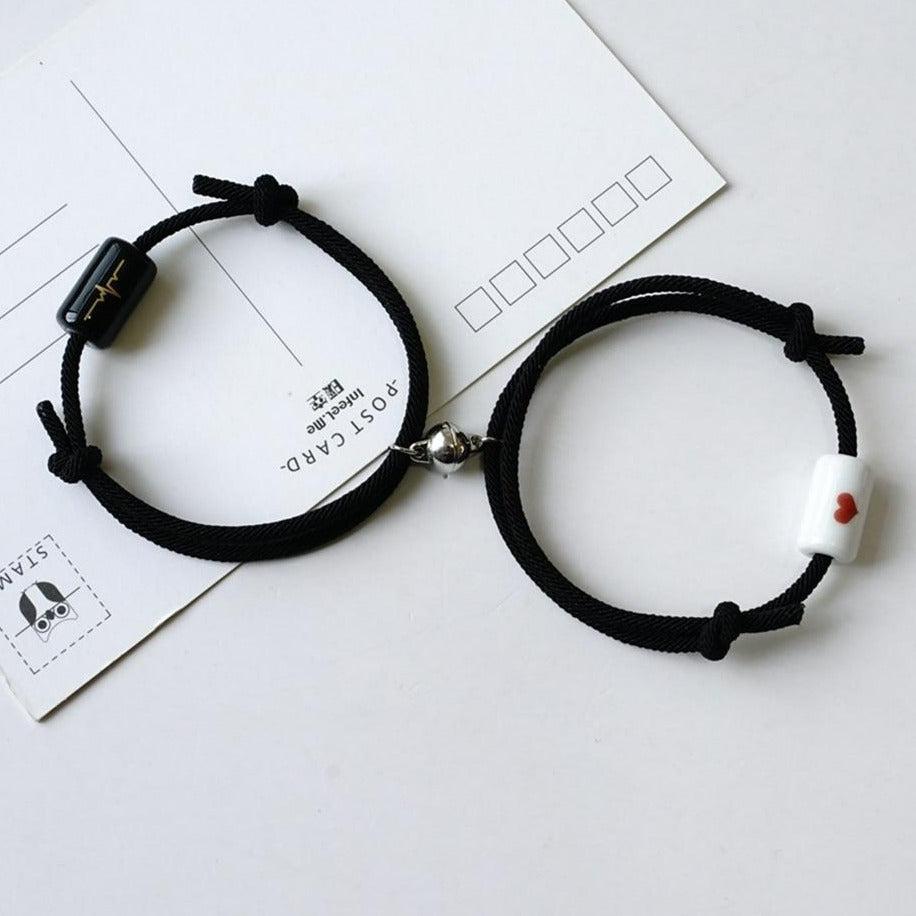 Couples Magnetic Heartbeat Bracelets-Couple Bracelet-Auswara