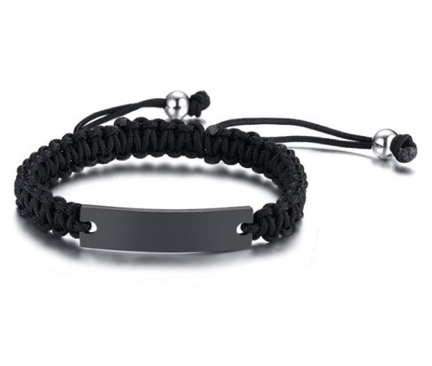 Couples Personalised Magnetic Braided Bracelets – Black-Couple Bracelet-Auswara