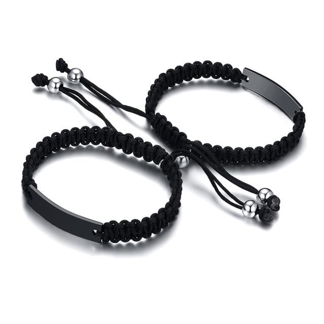 Couples Personalised Magnetic Braided Bracelets-Couple Bracelet-Auswara