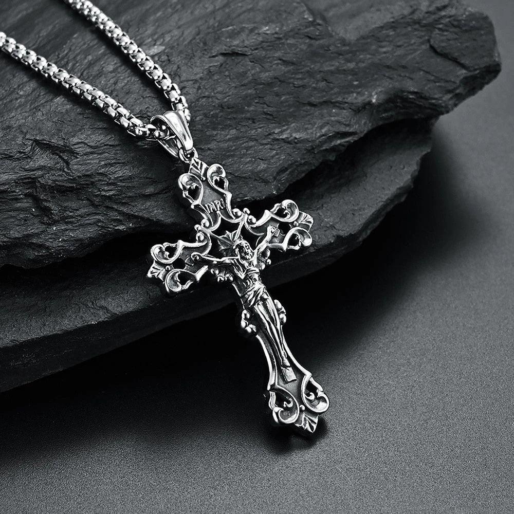 Cross Crucifix Pendant Necklace for Men-Cross Necklace-Auswara