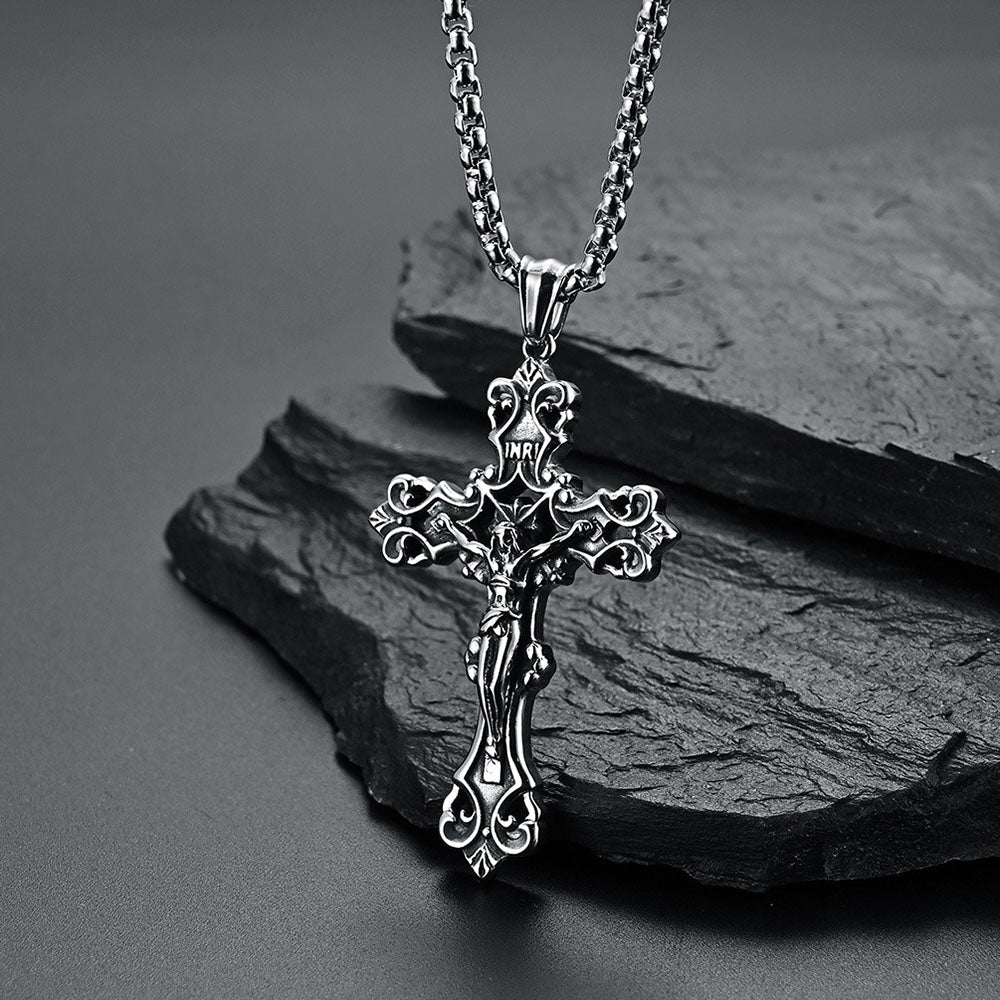 Cross Crucifix Pendant Necklace for Men Auswara