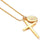Cross Necklace With Oval Medallion Pendant-Cross Necklace-Auswara
