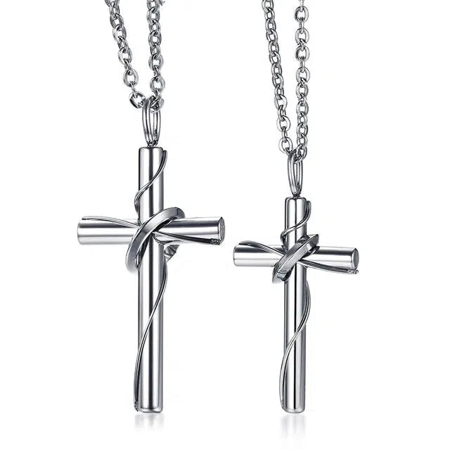 Cross Pendant Couple Necklace-Cross Necklace-Auswara
