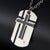 Cross and Dog Tag Necklace with Cubic Zirconia-Cross Necklace-Auswara