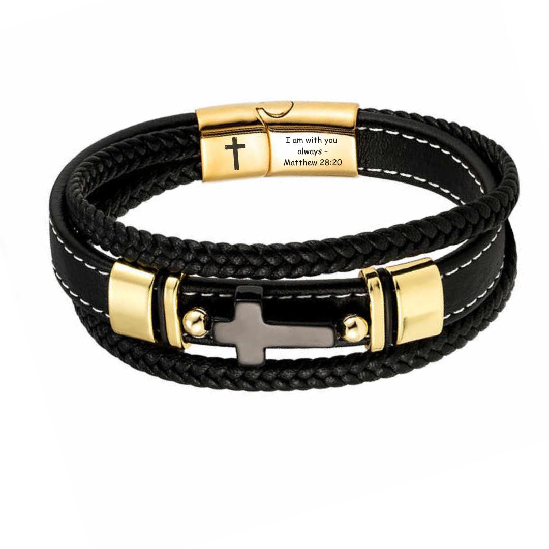 CrossPath Custom Leather Bracelet-Personalised Bracelet-Auswara