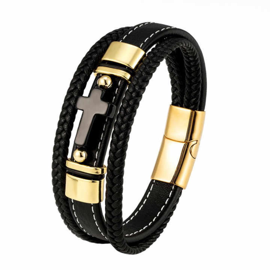 CrossPath Custom Leather Bracelet-Personalised Bracelet-Auswara