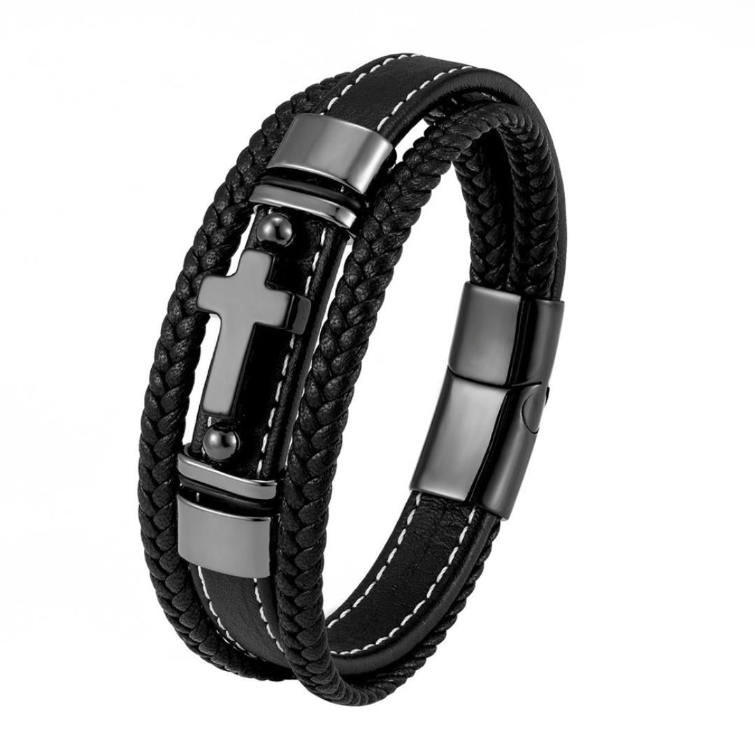CrossPath Custom Leather Bracelet-Personalised Bracelet-Auswara