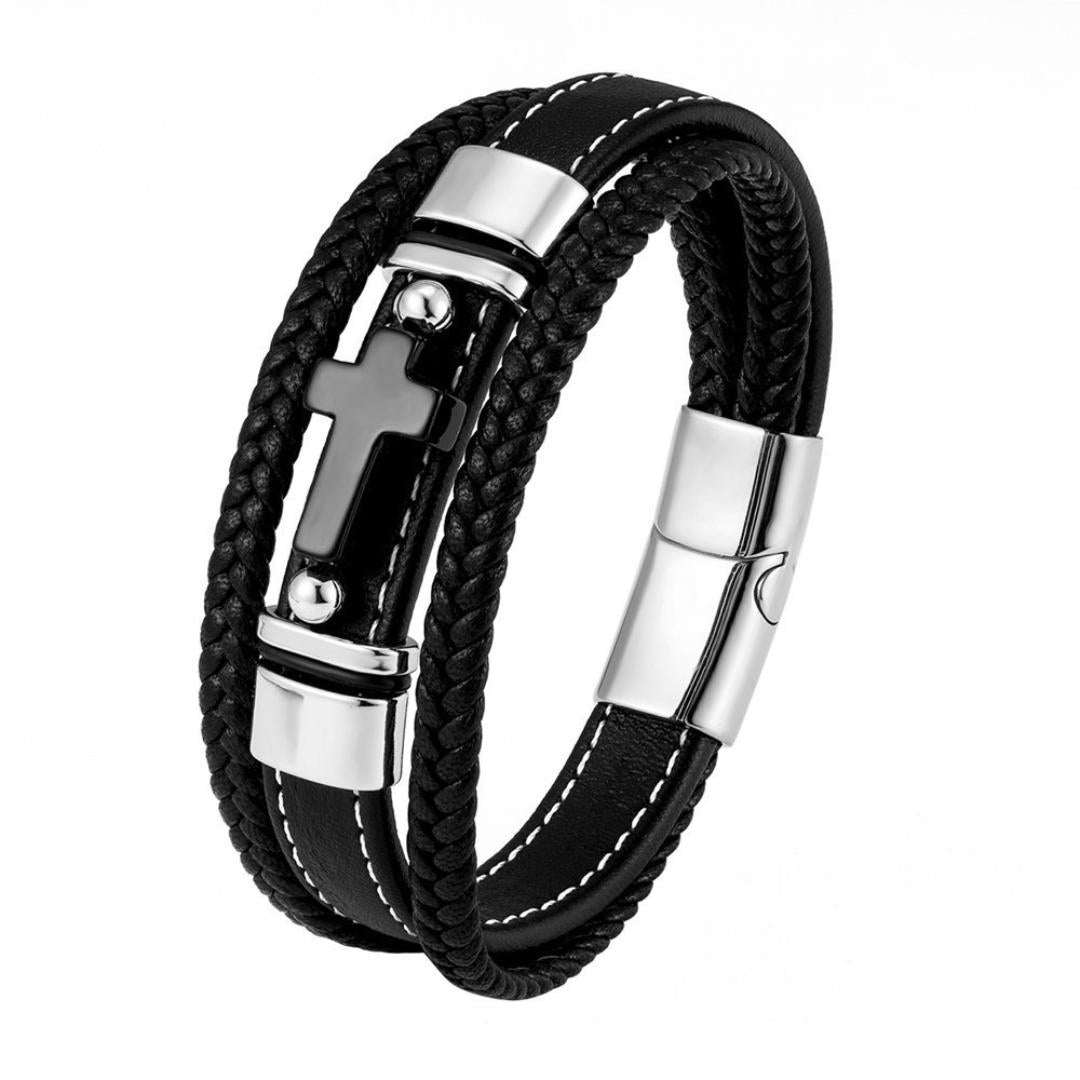 CrossPath Custom Leather Bracelet-Personalised Bracelet-Auswara