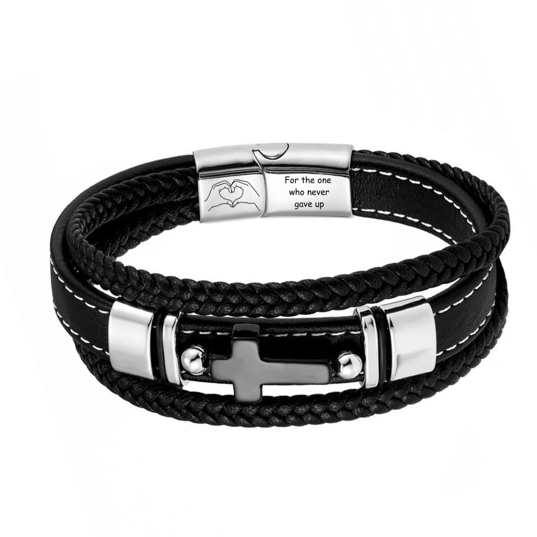 CrossPath Custom Leather Bracelet-Personalised Bracelet-Auswara