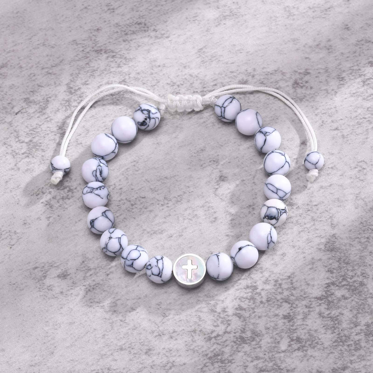 CrossPulse Adjustable Beaded Bracelet-Cross Bracelet-Auswara