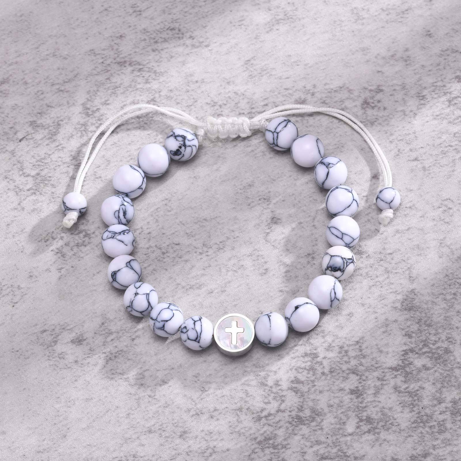 CrossPulse Adjustable Beaded Bracelet-Cross Bracelet-Auswara