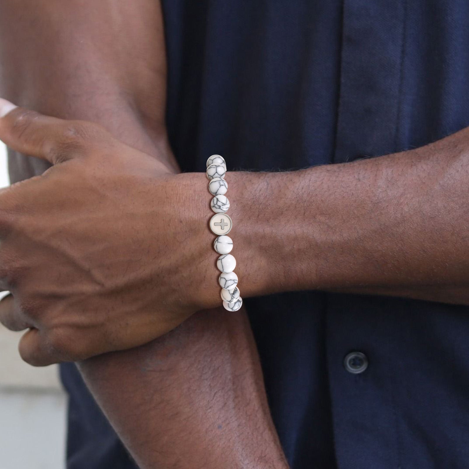 CrossPulse Adjustable Beaded Bracelet-Cross Bracelet-Auswara