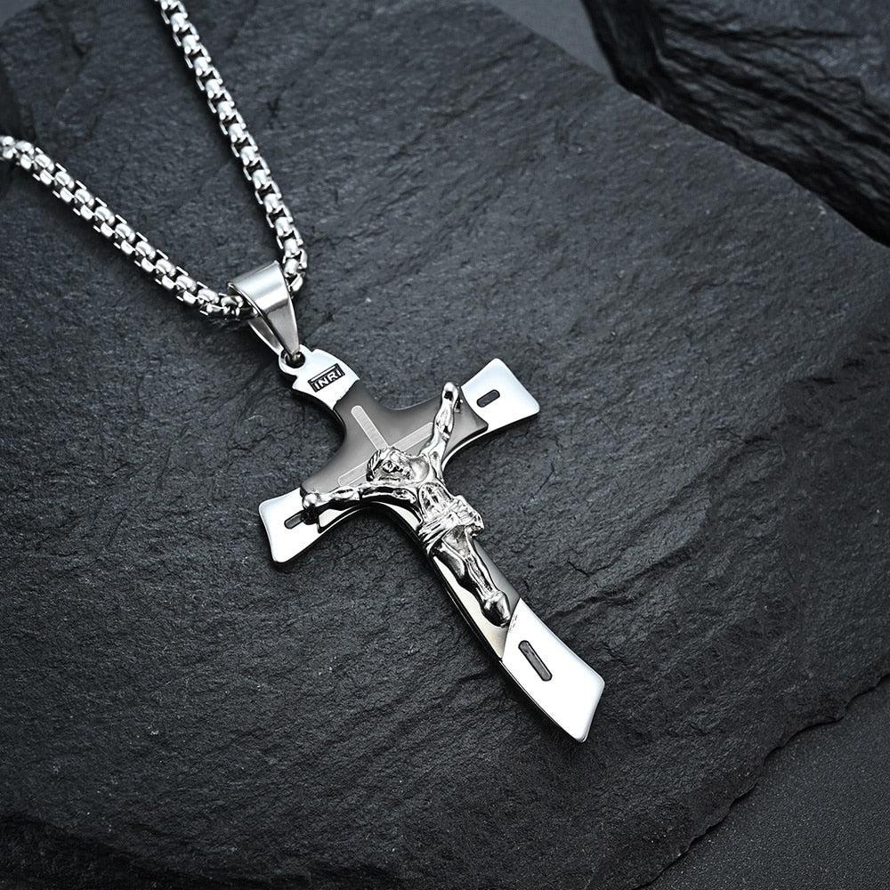 Crucifix Cross Pendant Necklace-Cross Necklace-Auswara
