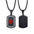 Customisable Black Medical Alert Dog ID Necklace with Cubic Zirconia-Medical Necklace-Auswara