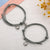 Dark Grey Magnetic Couple Rope Bracelets with Hearts-Couple Bracelet-Auswara