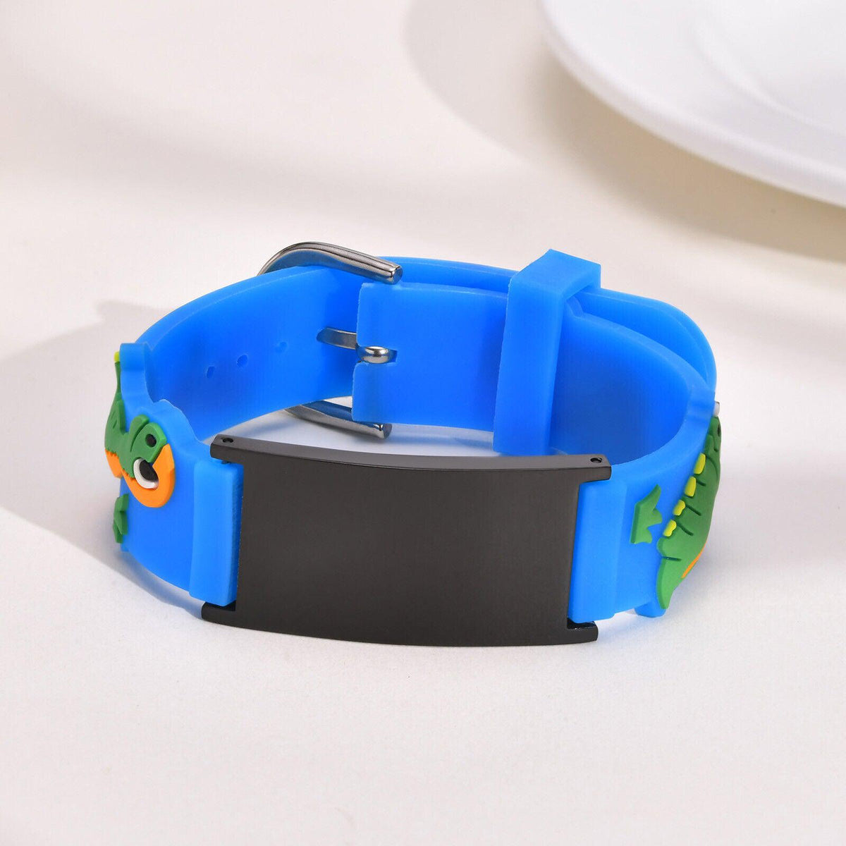 Dino Blue Silicone Kids Anti Lost Bracelet-Identification Bracelet-Auswara