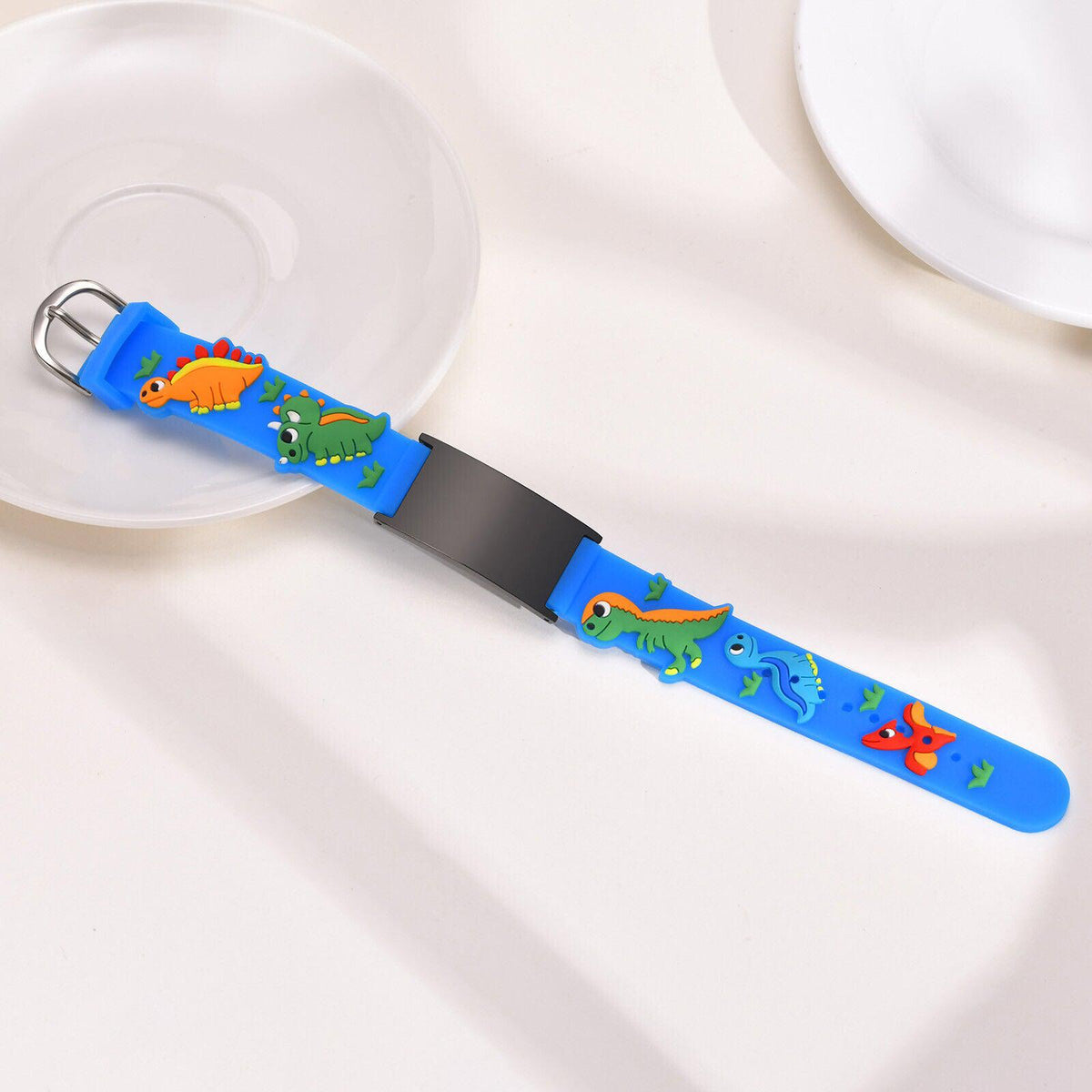Dino Blue Silicone Kids Anti Lost Bracelet-Identification Bracelet-Auswara