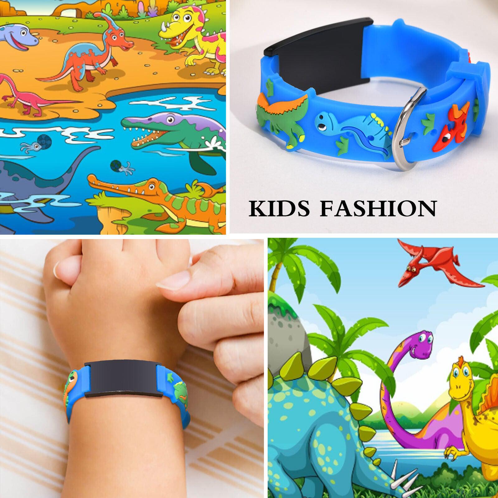 Dino Blue Silicone Kids Anti Lost Bracelet-Identification Bracelet-Auswara