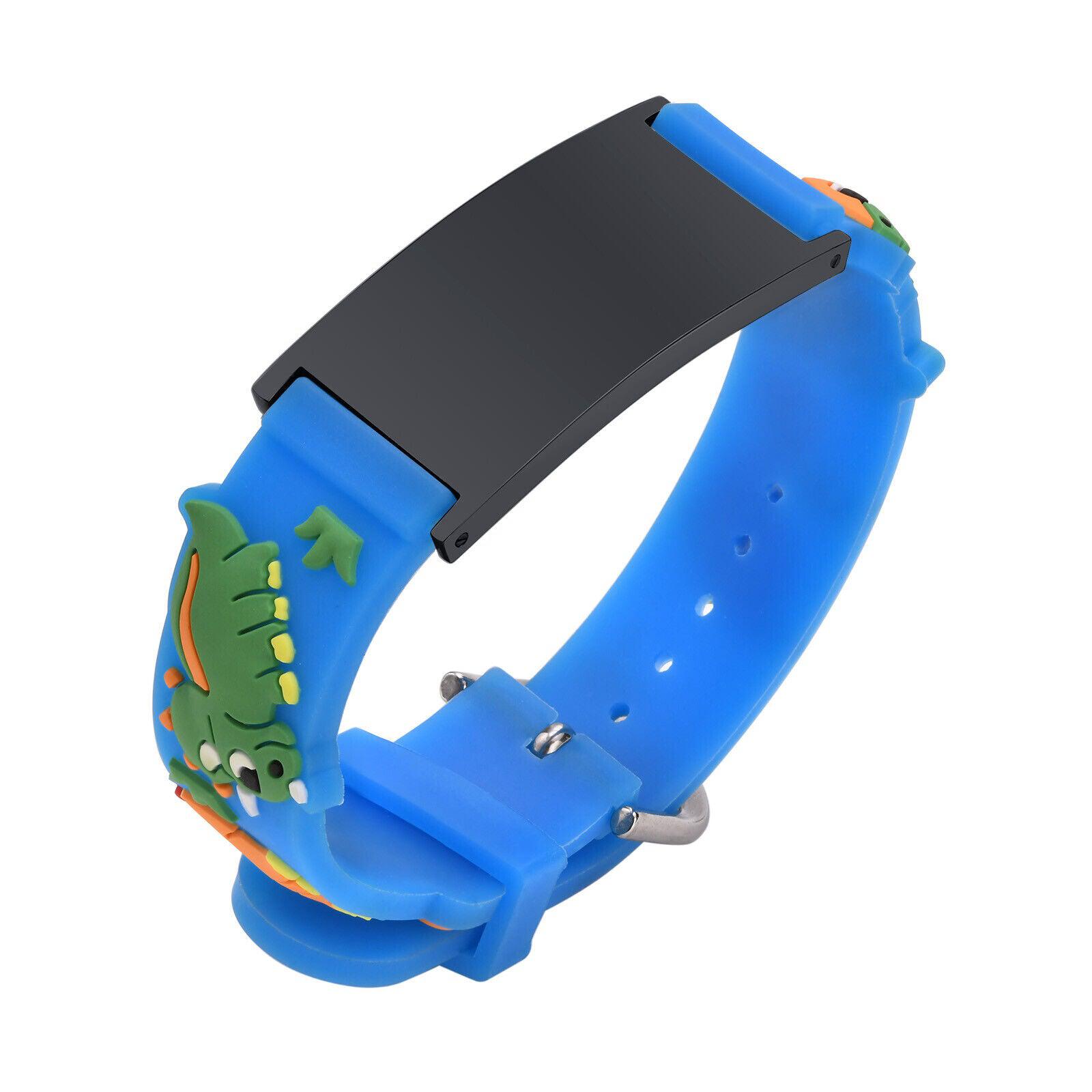 Dino Blue Silicone Kids Anti Lost Bracelet-Identification Bracelet-Auswara