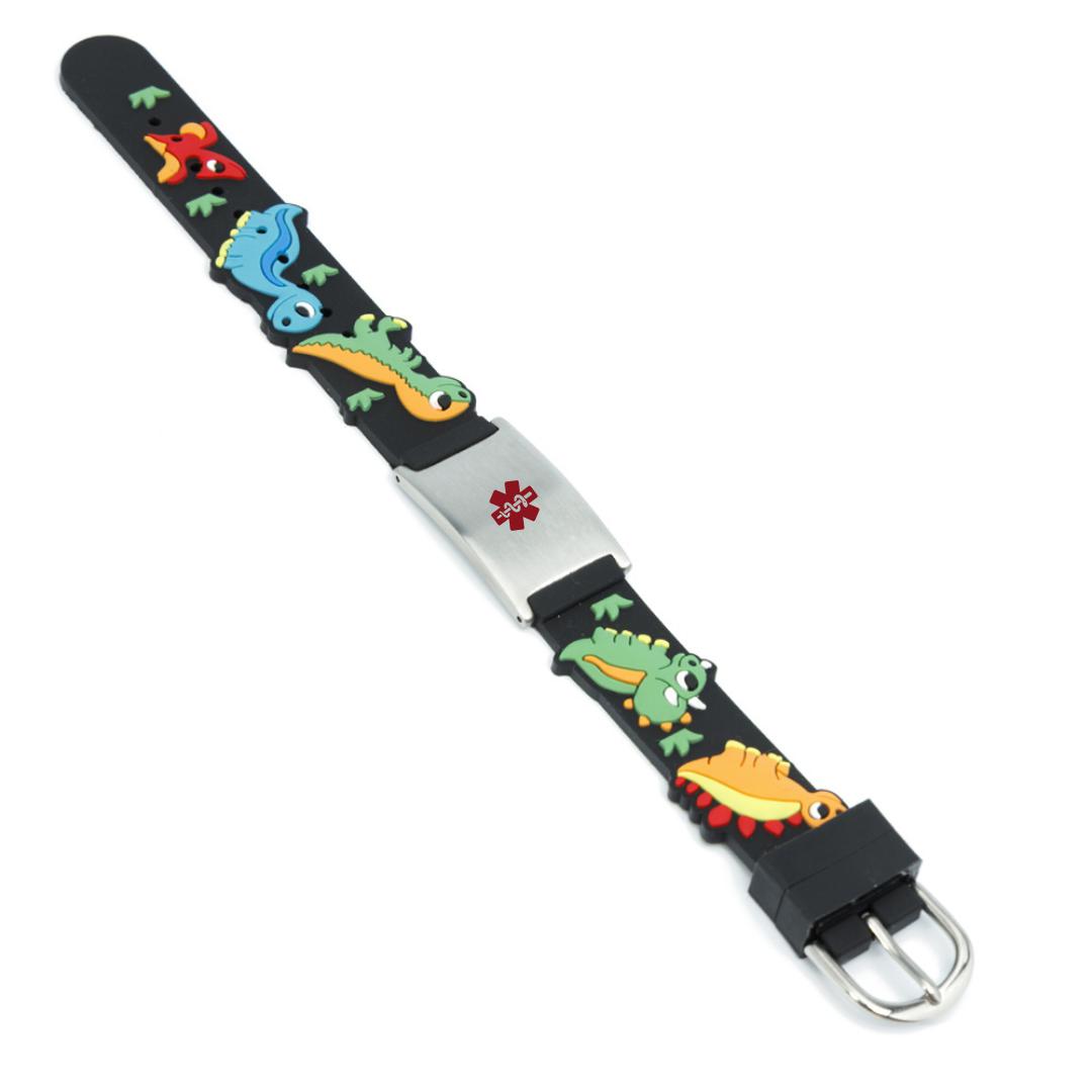 Dino Medical Alert Kids Bracelet-Kids Medical Alert Bracelet-Auswara