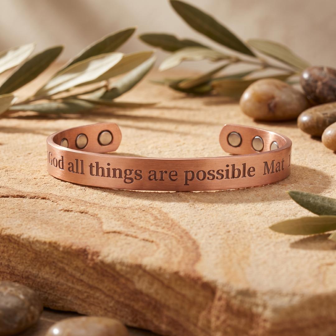 Divine Promise Copper Cuff – Light-Revealed Edition for Her-Cross Bracelet-Auswara
