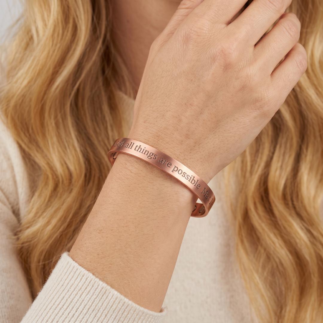 Divine Promise Copper Cuff – Light-Revealed Edition for Her-Cross Bracelet-Auswara