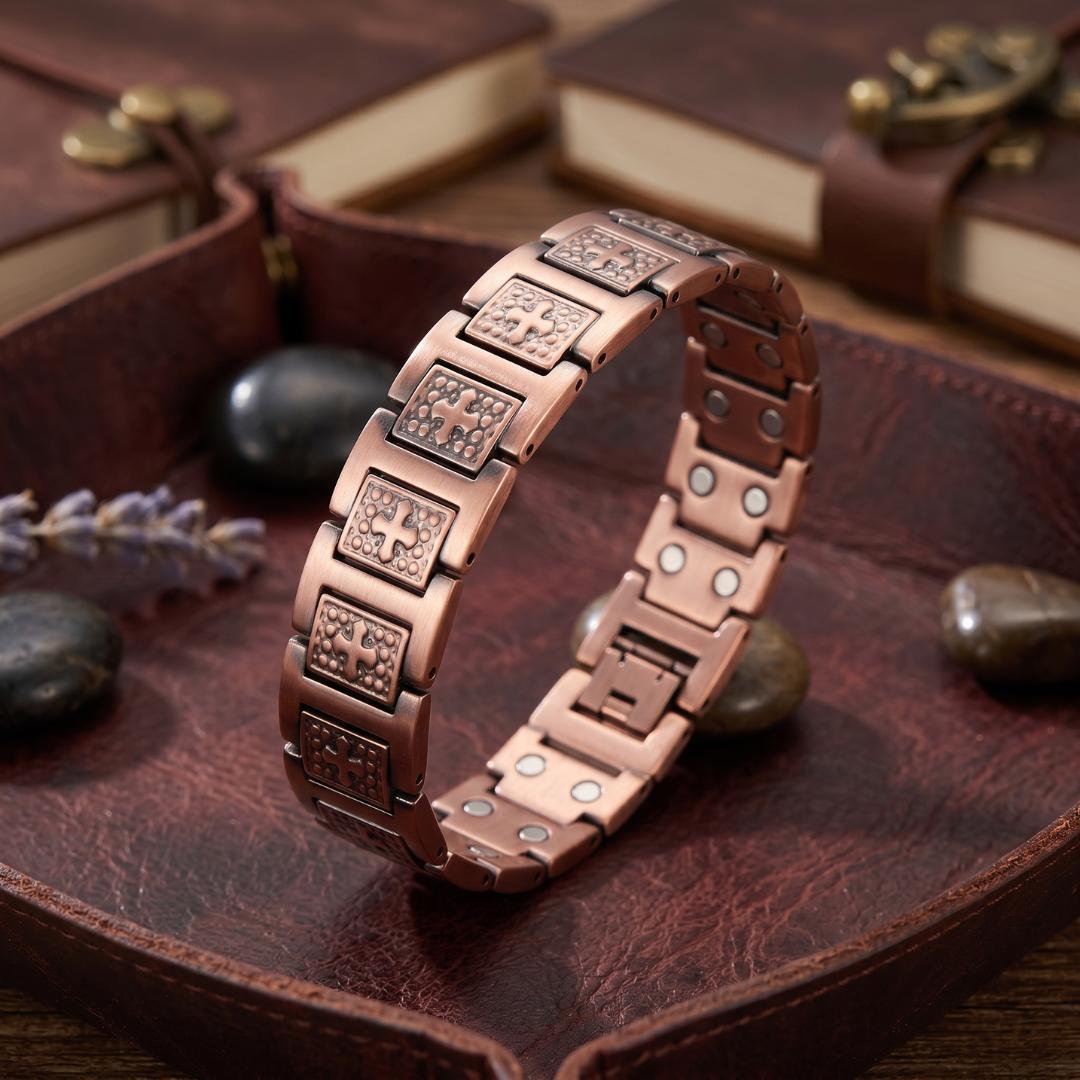 Dominion Copper Cross Bracelet-Cross Bracelet-Auswara