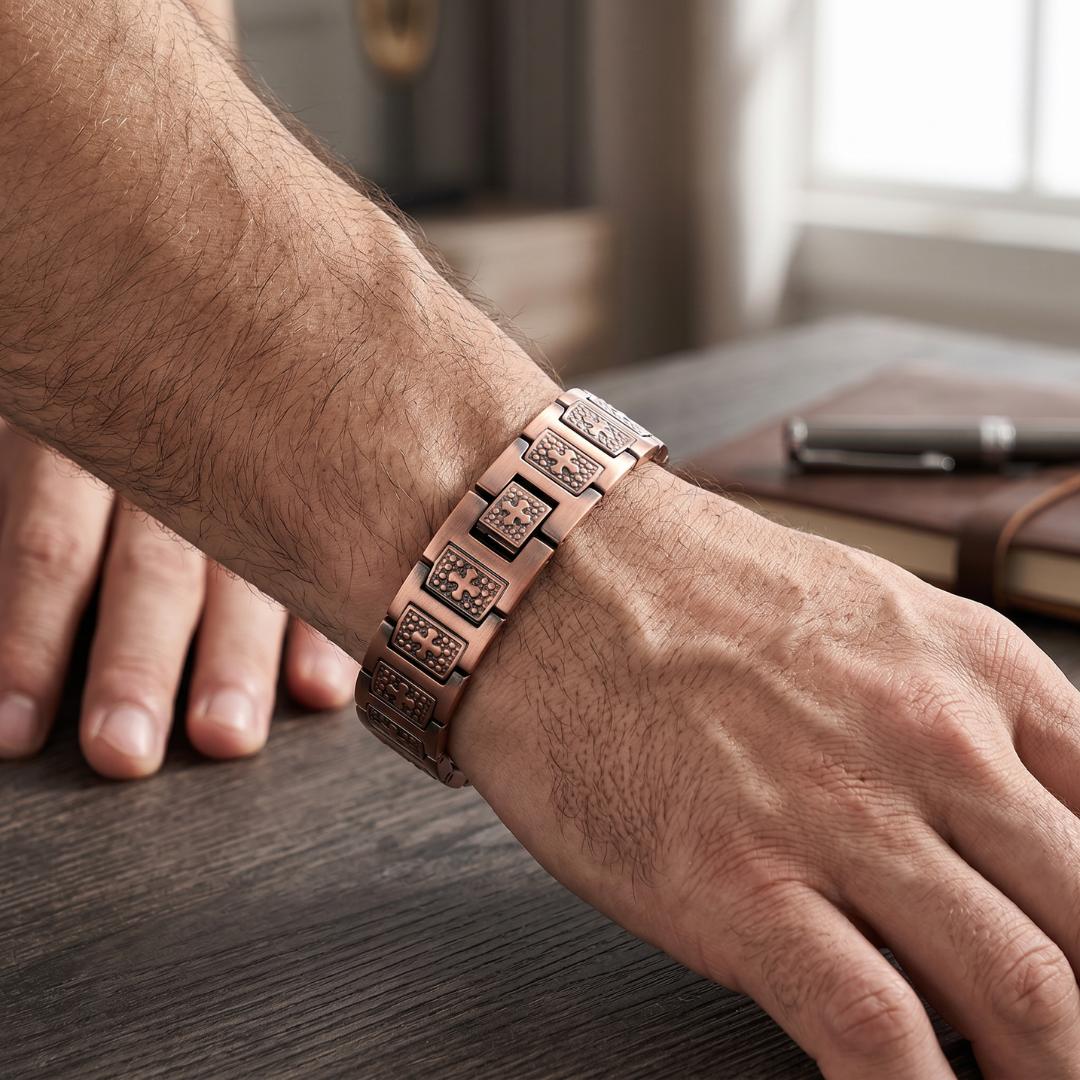 Dominion Copper Cross Bracelet-Cross Bracelet-Auswara