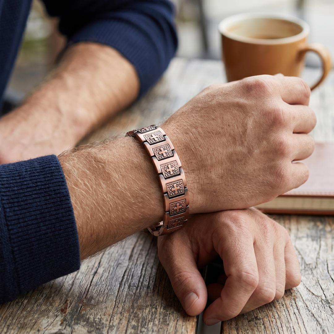 Dominion Copper Cross Bracelet-Cross Bracelet-Auswara
