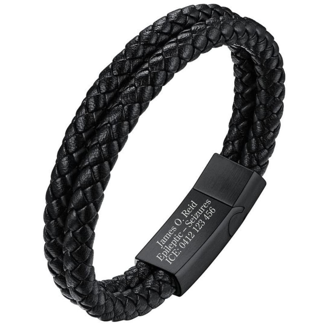 DuoLuxe Medical ID Bracelet with Black Clasp-Medical ID Bracelet-Auswara