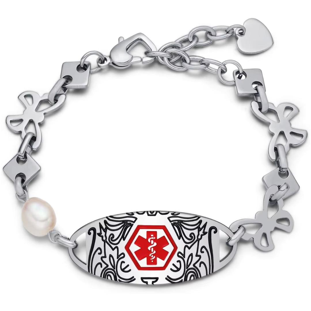 Elara Pearl Medical ID Bracelet-Medical ID Bracelet-Auswara