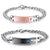 Engravable Couples Chain Bracelet with Cubic Zirconia-Couple Bracelet-Auswara