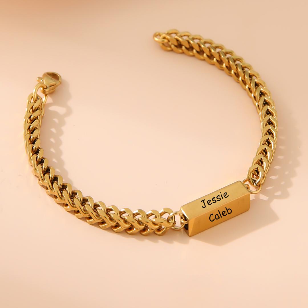 Entwined Personalised Couple Bracelet Set-Couple Bracelet-Auswara