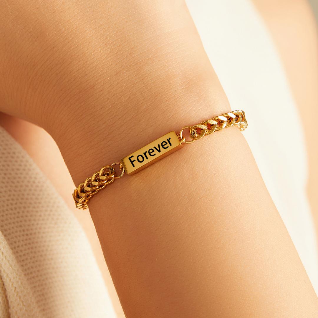 Entwined Personalised Couple Bracelet Set-Couple Bracelet-Auswara